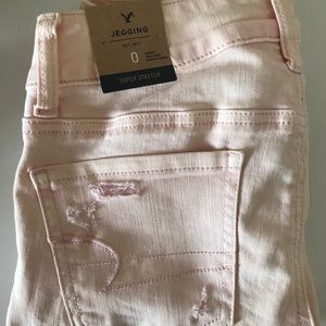American Eagle Distressed Denim Jeggings Size 0